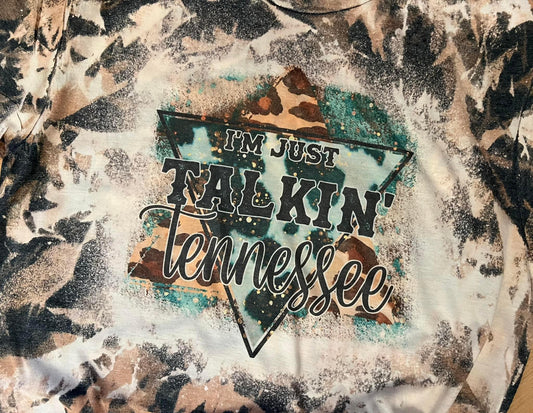 Talkin Tennessee Cowprint Bleach short sleeve
